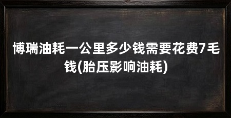 博瑞油耗一公里多少钱需要花费7毛钱(胎压影响油耗)