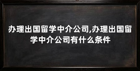办理出国留学中介公司,办理出国留学中介公司有什么条件