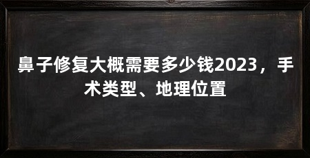鼻子修复大概需要多少钱2023，手术类型、地理位置