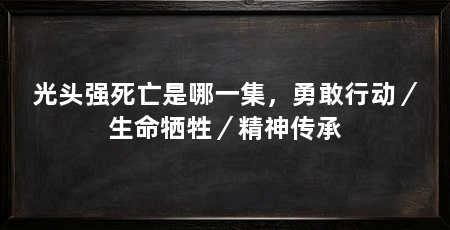 光头强死亡是哪一集，勇敢行动／生命牺牲／精神传承
