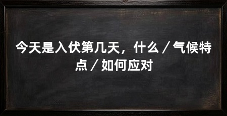 今天是入伏第几天，什么／气候特点／如何应对