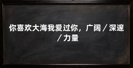 你喜欢大海我爱过你，广阔／深邃／力量