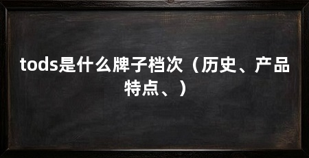 tods是什么牌子档次（历史、产品特点、）