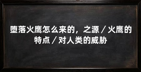 堕落火鹰怎么来的，之源／火鹰的特点／对人类的威胁