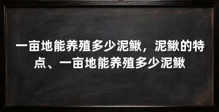 一亩地能养殖多少泥鳅，泥鳅的特点、一亩地能养殖多少泥鳅