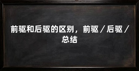 前驱和后驱的区别,前驱/后驱/总结