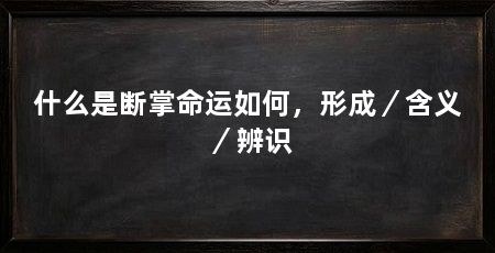 什么是断掌命运如何,形成/含义/辨识