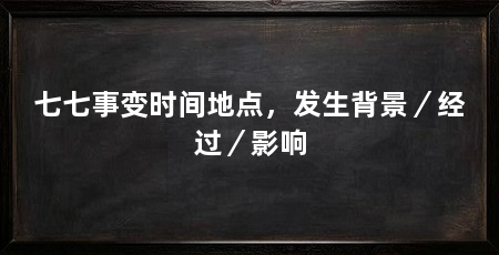 七七事变时间地点，发生背景／经过／影响