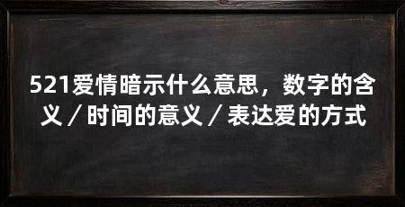 521爱情暗示什么意思,数字的含义/时间的意义/表达爱的方式