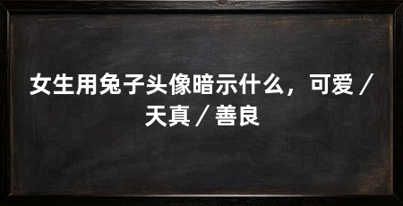 女生用兔子头像暗示什么,可爱/天真/善良