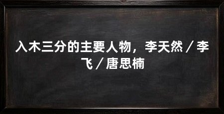 入木三分的主要人物，李天然／李飞／唐思楠