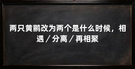 两只黄鹂改为两个是什么时候，相遇／分离／再相聚