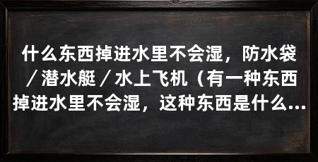 什么东西掉进水里不会湿，防水袋／潜水艇／水上飞机（有一种东西掉进水里不会湿，这种东西是什么呢？让我们一起来揭开谜底