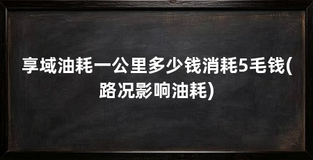享域油耗一公里多少钱消耗5毛钱(路况影响油耗)