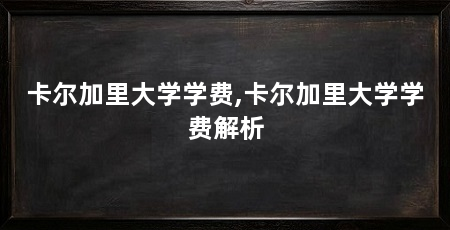 卡尔加里大学学费,卡尔加里大学学费解析