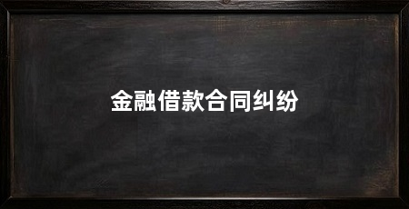 金融借款合同纠纷