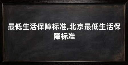 最低生活保障标准,北京最低生活保障标准