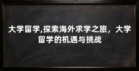 大学留学,探索海外求学之旅,大学留学的机遇与挑战