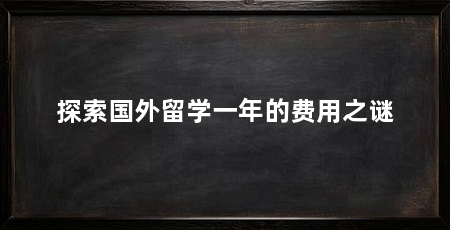 探索国外留学一年的费用之谜
