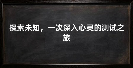 探索未知,一次深入心灵的测试之旅