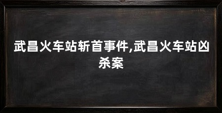 武昌火车站斩首事件,武昌火车站凶杀案