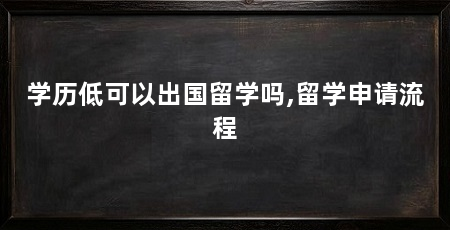 学历低可以出国留学吗,留学申请流程