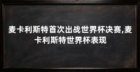 麦卡利斯特首次出战世界杯决赛,麦卡利斯特世界杯表现