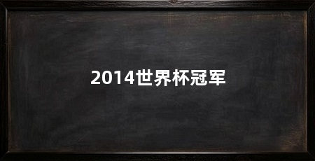 2014世界杯冠军