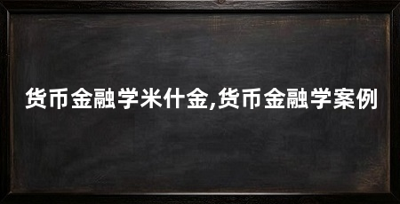 货币金融学米什金,货币金融学案例