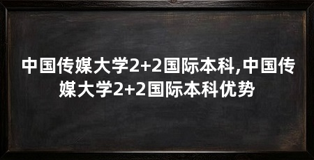 中国传媒大学2+2国际本科,中国传媒大学2+2国际本科优势