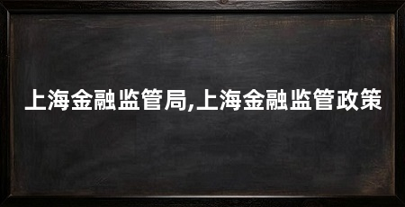 上海金融监管局,上海金融监管政策