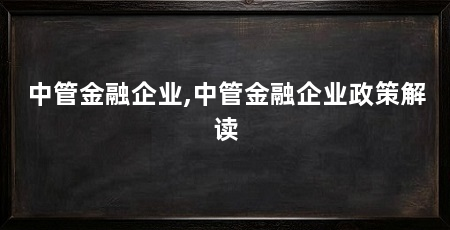 中管金融企业,中管金融企业政策解读