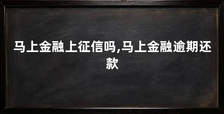 马上金融上征信吗,马上金融逾期还款