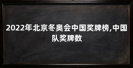 2022年北京冬奥会中国奖牌榜,中国队奖牌数