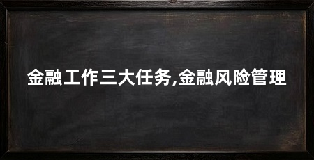金融工作三大任务,金融风险管理
