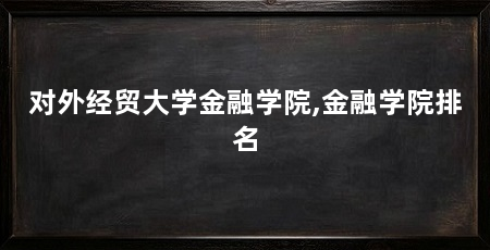 对外经贸大学金融学院,金融学院排名