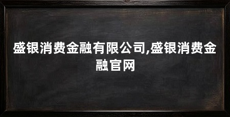 盛银消费金融有限公司,盛银消费金融官网