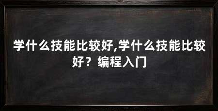 学什么技能比较好,学什么技能比较好？编程入门