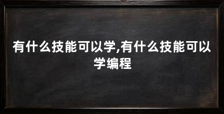 有什么技能可以学,有什么技能可以学编程
