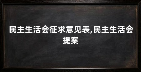 民主生活会征求意见表,民主生活会提案
