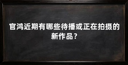 官鸿近期有哪些待播或正在拍摄的新作品?