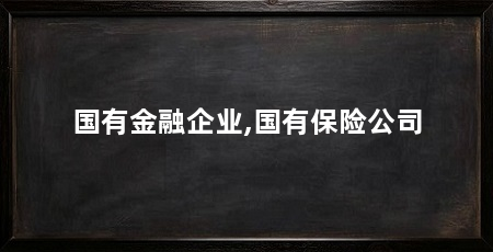国有金融企业,国有保险公司