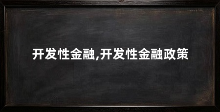 开发性金融,开发性金融政策