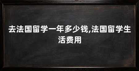 去法国留学一年多少钱,法国留学生活费用