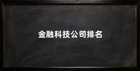 金融科技公司排名