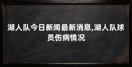 湖人队今日新闻最新消息,湖人队球员伤病情况