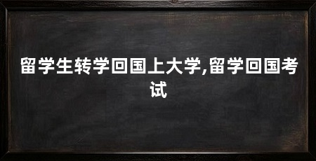 留学生转学回国上大学,留学回国考试