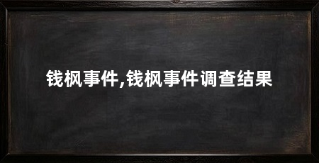 钱枫事件,钱枫事件调查结果