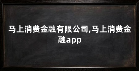 马上消费金融有限公司,马上消费金融app