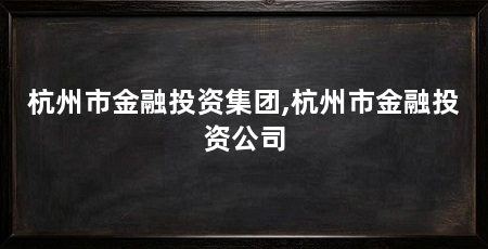 杭州市金融投资集团,杭州市金融投资公司